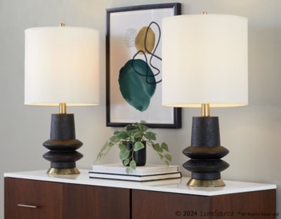 LumiSource Lloyd Table Lamp (Set of 2), Black