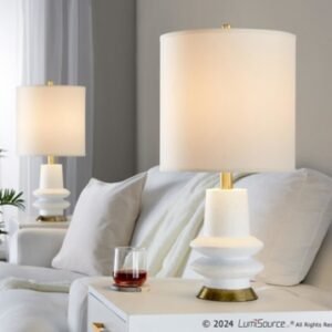 LumiSource Lloyd Table Lamp (Set of 2), White