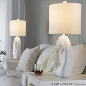 LumiSource Pear Table Lamp (Set of 2), White