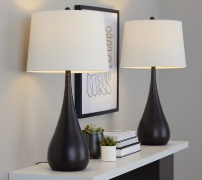LumiSource Pebble Table Lamp (Set of 2), Black