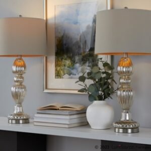 LumiSource Spade Table Lamp (Set of 2), Natural