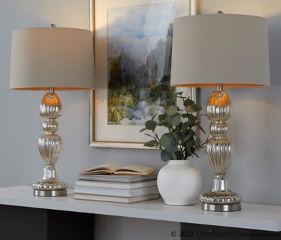 LumiSource Spade Table Lamp (Set of 2), Natural