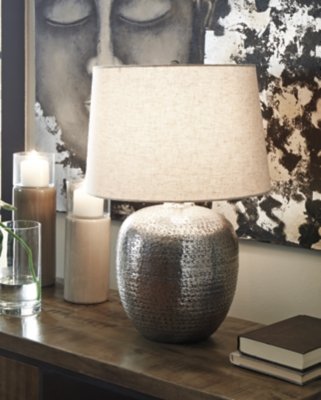 Magalie Table Lamp, Antique Silver Finish