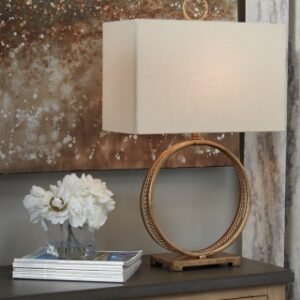 Mahala Table Lamp, Antique Gold Finish