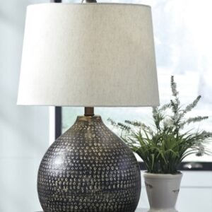 Maire Table Lamp, Black/Gold Finish