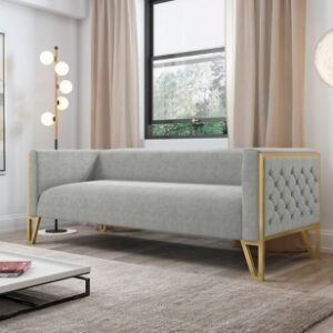 Manhattan Comfort Vector Sofa, Gray/Gold