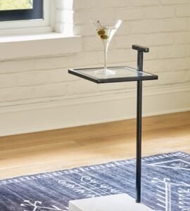Mannill Accent Table, Black/White