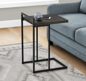 "Monarch Specialties Contemporary 25" High C-Shape Accent Table", Black