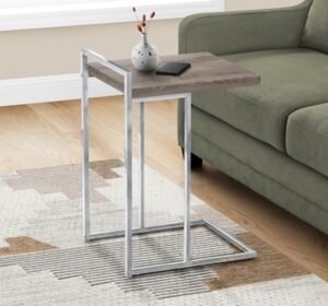 "Monarch Specialties Contemporary 25" High C-Shape Accent Table", Dark Taupe
