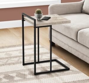 "Monarch Specialties Contemporary 25" High C-Shape Accent Table", Taupe