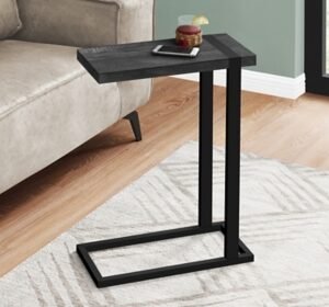 Monarch Specialties Modern C-Shape Accent Table, Black