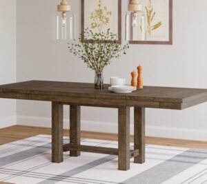 Moriville Extendable Dining Table, Grayish Brown, Wood