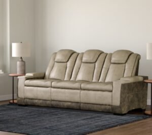 Next-Gen DuraPella Performance Fabric Dual Power Reclining Sofa, Sand