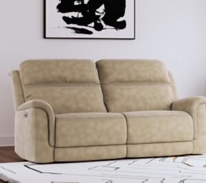 Next-Gen DuraPella Performance Fabric Dual Power Reclining Sofa, Sand