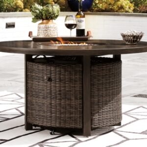 Paradise Trail Outdoor Fire Pit Table , Medium Brown