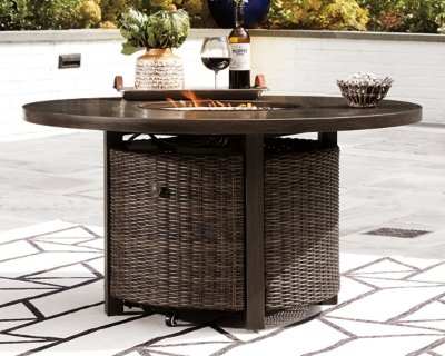 Paradise Trail Outdoor Fire Pit Table , Medium Brown