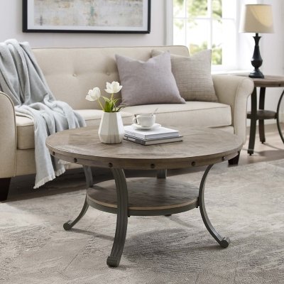 Powel Owens Coffee Table, Pewter Gray