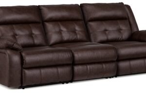 Punch Up 3-Piece Dual Power Reclining Modular Sofa with 3 Reclining Seats, Walnut