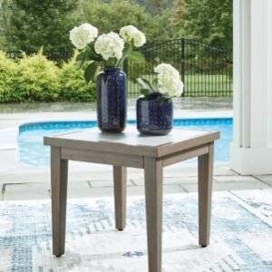 Rainier Ranch Outdoor End Table, Brown/Beige
