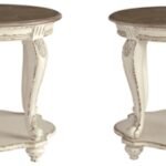 Realyn 2 End Tables, White/Brown