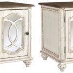Realyn 2 End Tables, White/Brown