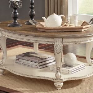 Realyn Coffee Table, White/Brown