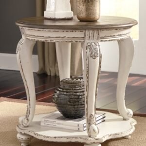 Realyn End Table, White/Brown