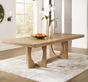 Rencott 90″-108″ Extendable Dining Table, Light Brown, Wood