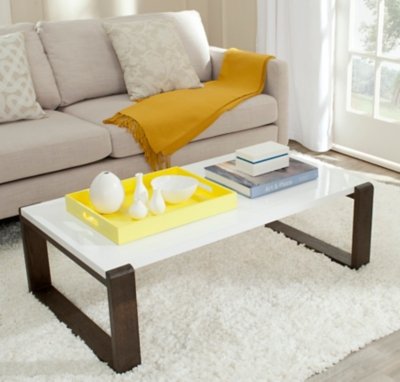 Safavieh Bartholomew Coffee Table, Dark Brown/White