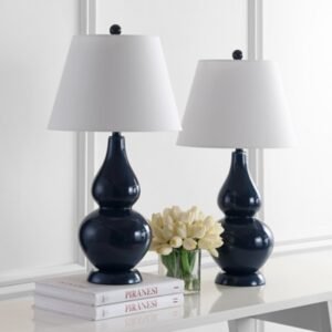 Safavieh Double Gourd Table Lamp (Set of 2), Navy