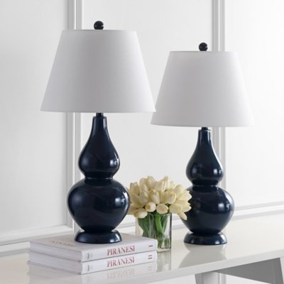 Safavieh Double Gourd Table Lamp (Set of 2), Navy