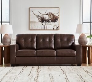 Santorine Leather Sofa Leather, Dark Brown