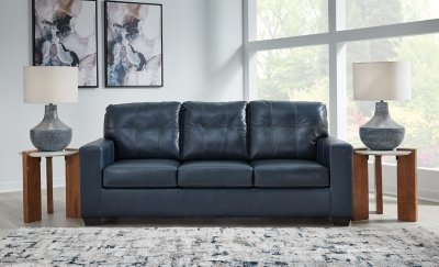 Santorine Leather Sofa Leather, Ocean