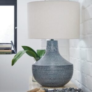 Schylarmont Table Lamp, Antique Gray/White