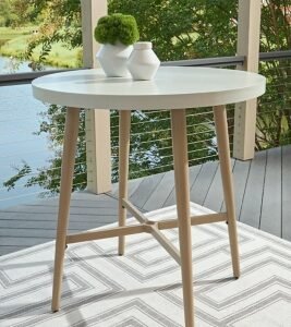 Seton Creek Outdoor Bar Table, Beige