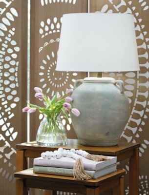 Shawburg Table Lamp, Antique Green