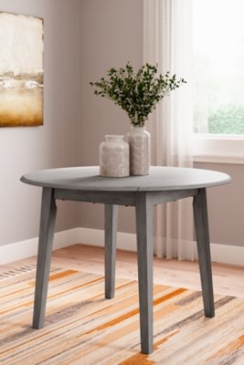 Shullden Drop Leaf Extendable Table, Gray, Wood