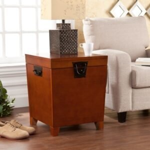 Southern Enterprises Furniture Bentaleigh Trunk End Table, Mission Oak