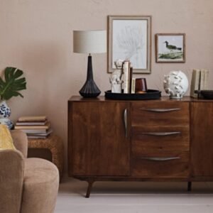 Storied Home Pleated Table Lamp, Black/Natural