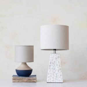 Storied Home Portable Table Lamp, Black/Natural