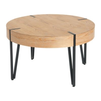 Storied Home Round Coffee Table, Brown