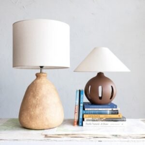 Storied Home Table Lamp with Cut-Outs, Brown/Natural