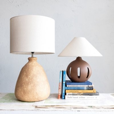 Storied Home Table Lamp with Cut-Outs, Brown/Natural