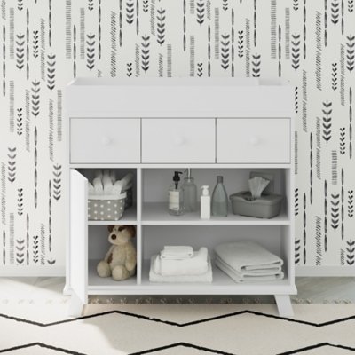 Storkcraft Modern Nursery Changing Table Dresser, White
