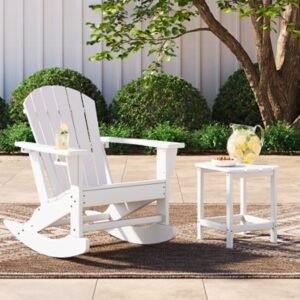 Sundown Treasure Outdoor Chair with End Table, White