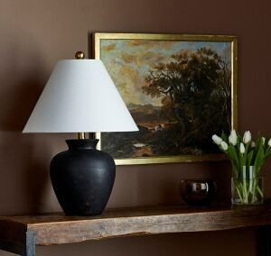 Surya Dalle Table Lamp, Black