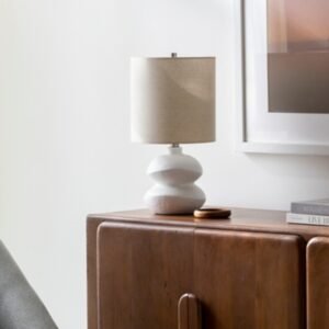Surya Mauna Accent Table Lamp, White