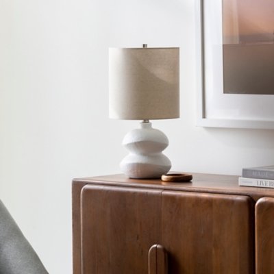 Surya Mauna Accent Table Lamp, White