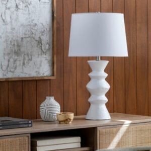 Surya Mauna Table Lamp, White