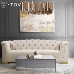 TOV Furniture Lana Mirrored Coffee Table, Antique Mirrored